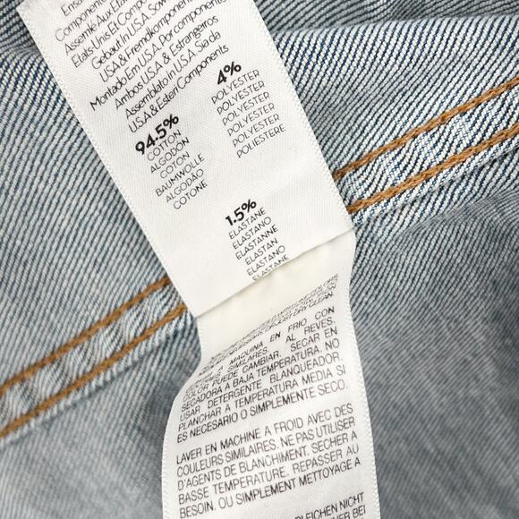 MOTHER The Bruiser Crop Denim Jacket Women’s Size Small Love Gun Distressed - Picture 5 of 7